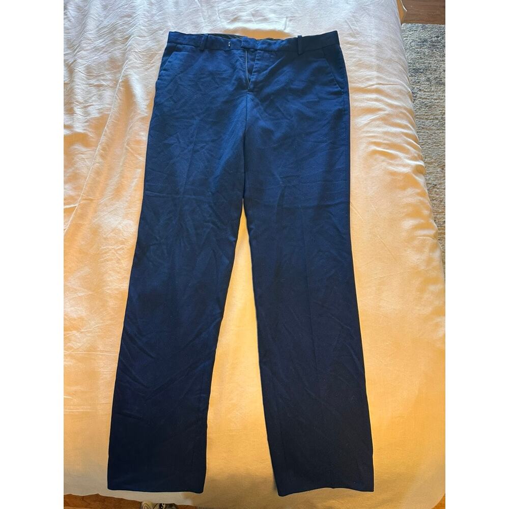 H&M Men's Slim Fit Chinos - Navy Blue Flat Front Dress Pants - 34R